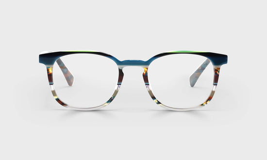 59 - Teal Multi-Stripe Front and Teal Tortoise Temples