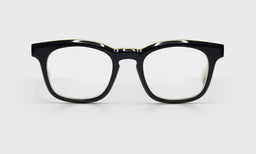 00_eyebobs premium designer humble narrator readers, blue light and prescription glasses in black with white marble inside