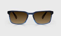 10-pb | eyebobs premium designer seymour glass readers, blue light and prescription glasses in navy fade, polarized brown