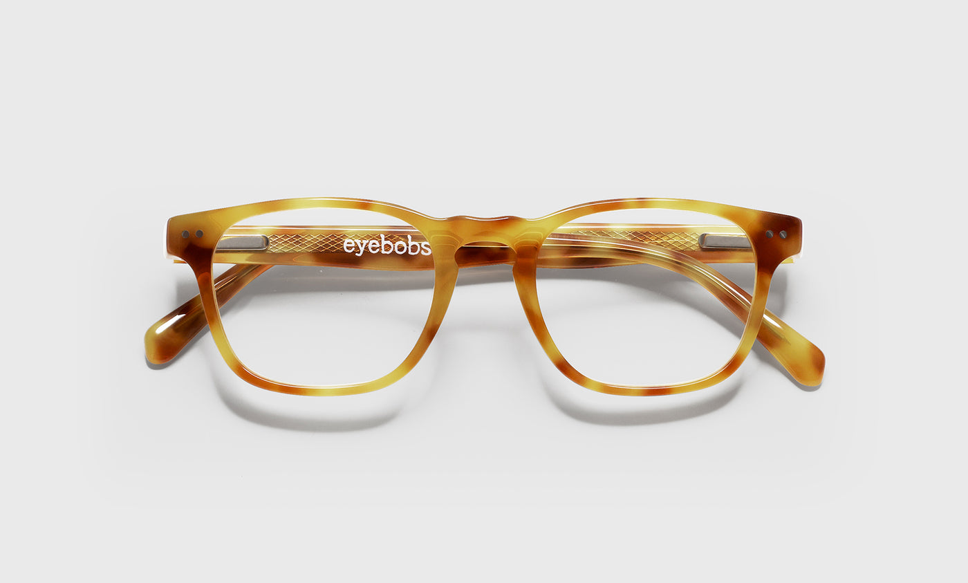04_eyebobs premium designer old sport readers, blue light and prescription glasses in blonde tortoise