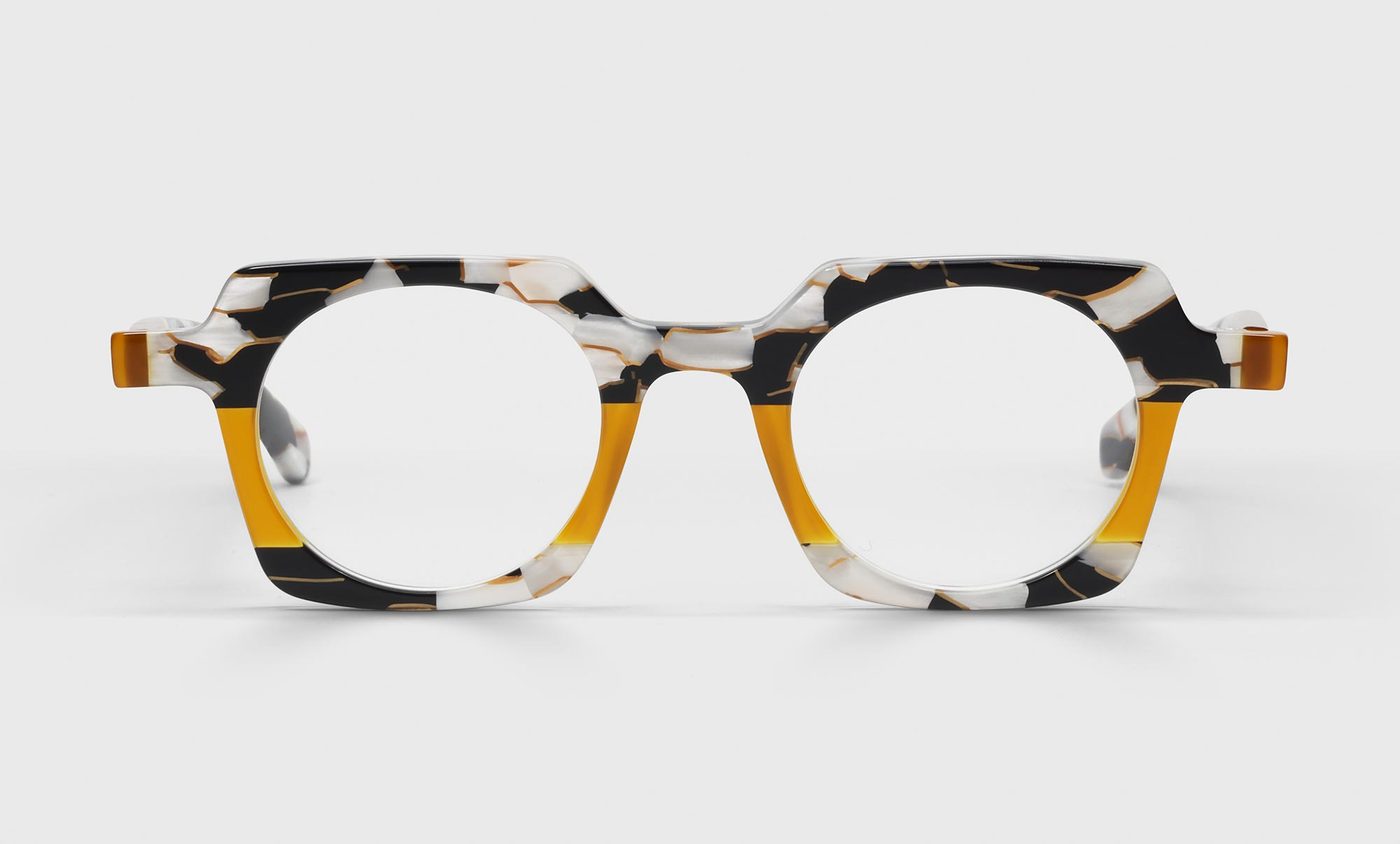 Chutzpah'd Color 99 - Black, White, and Orange Front and Temples