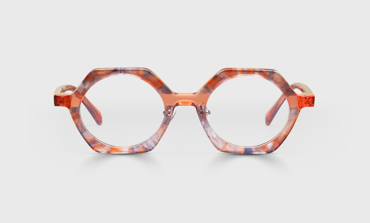 Paradox Color 76 - Orange Pattern Front with Orange Crystal Temples