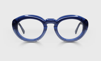 Abundant Color 59 - Blue to Stripe Fade Front with Blue Crystal Temples