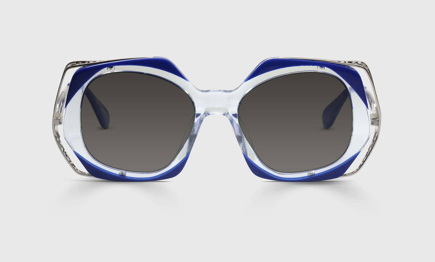 10-pg | eyebobs Muse, Wide, Geometric, bifocal reader sunglass, polarized grey sunglasses