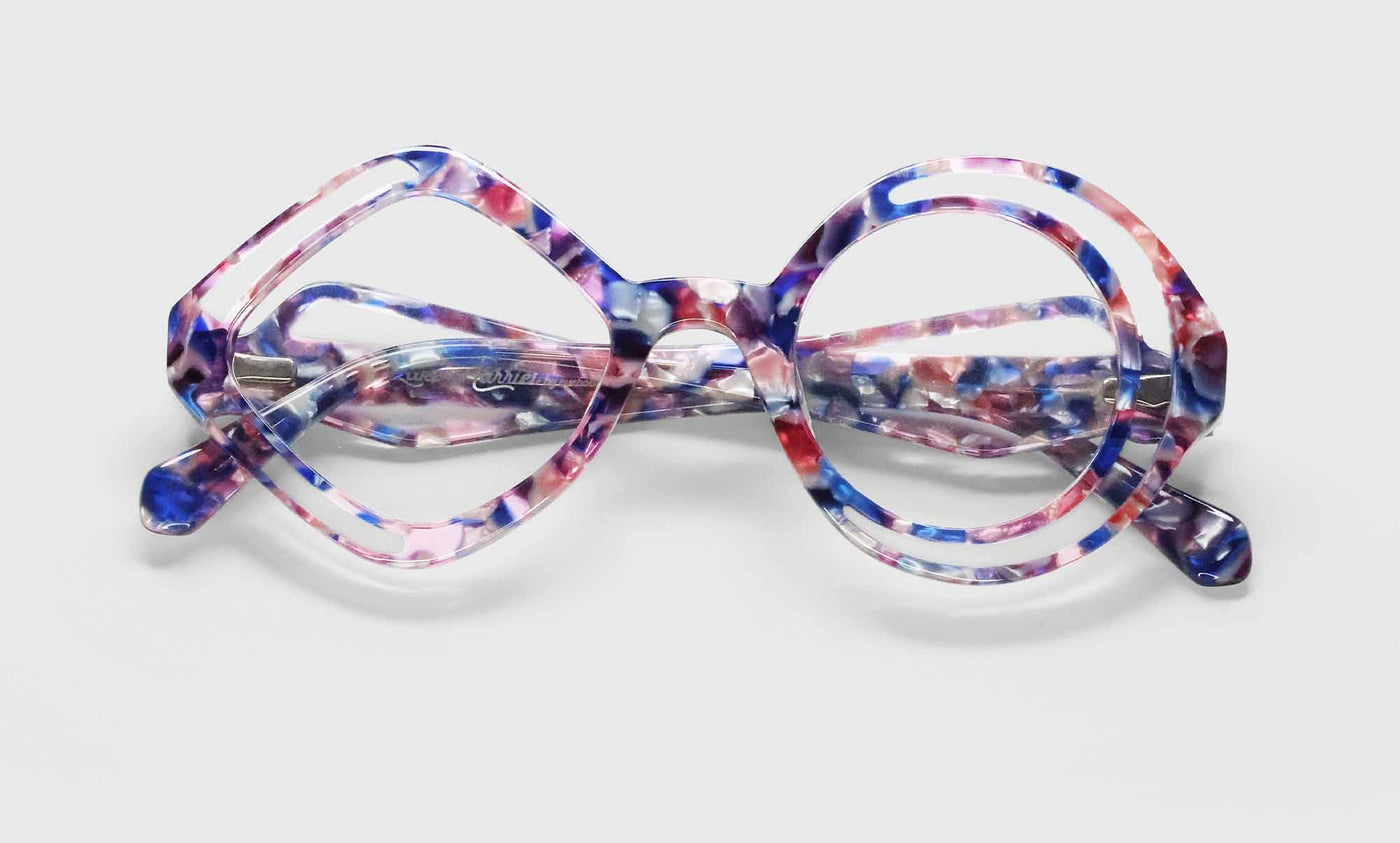 45 | eyebobs Eh-Symmerical, Geometric, Wide, reader, blue light, prescription glasses, lay down image