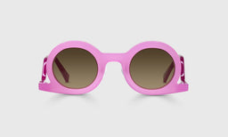 45-pb | eyebobs Temple Tantrum, Narrow, Round, bifocal reader sunglasses, polarized brown sunglasses