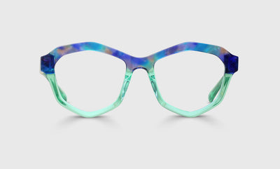 Tough Nut Color 17 - Blue-Purple Tortoise with Sea Glass Front and Temples