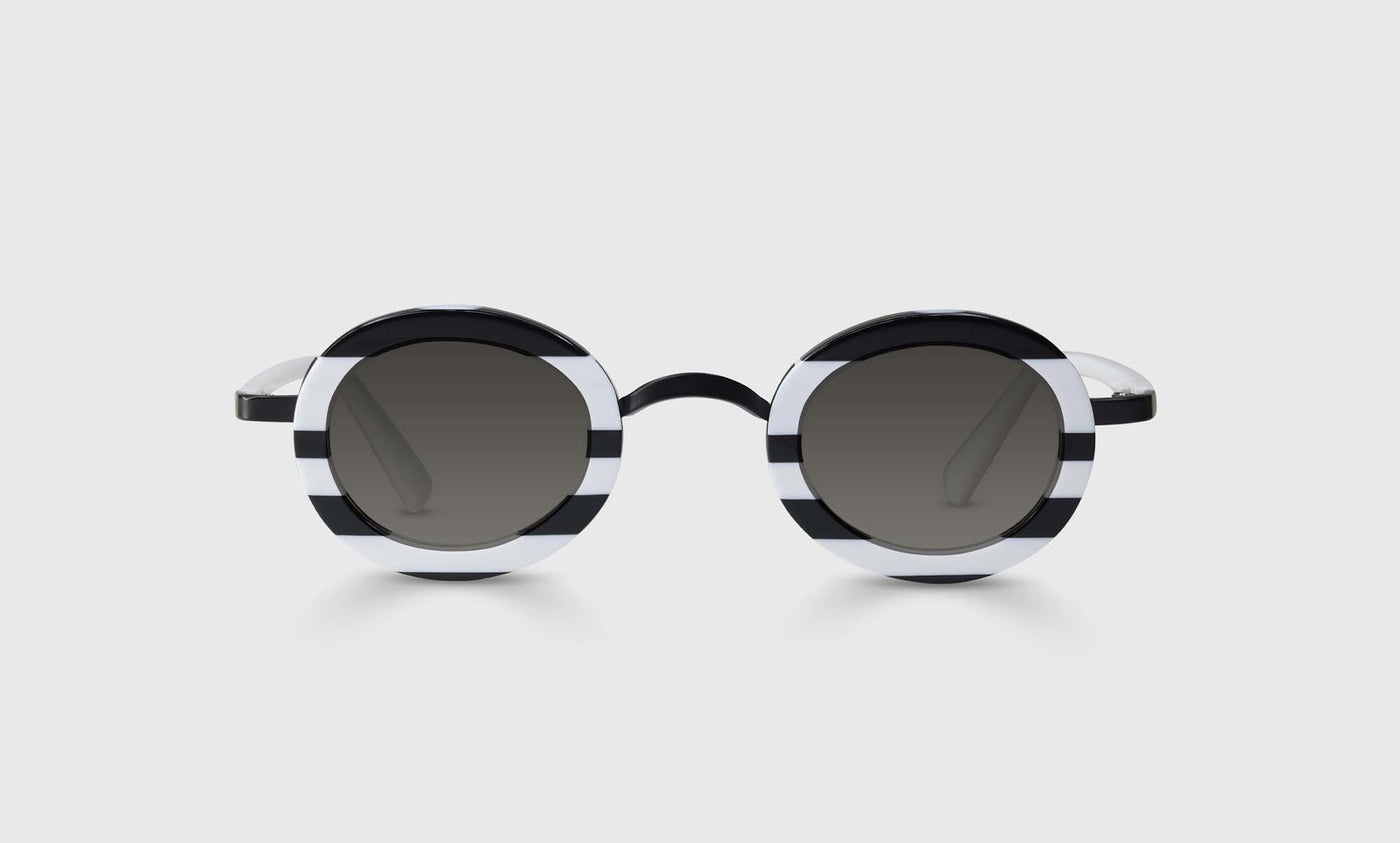 Pinhead Color 00 - Black and White Stripe Front and White Temples