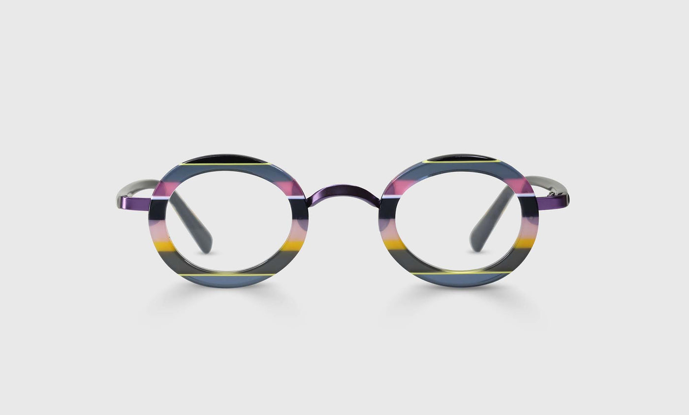 Pinhead Color 15 - Pink and Yellow Multi-Stripe Front and Grey Temples
