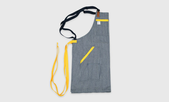 Striped Navy with Yellow Trim