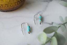 Silver Hoop with Blue Jasper