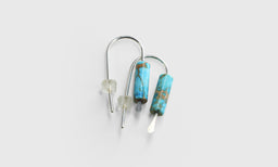 Silver Hoop with Blue Jasper