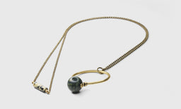Green Jasper with Brass Chain