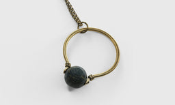 Green Jasper with Brass Chain