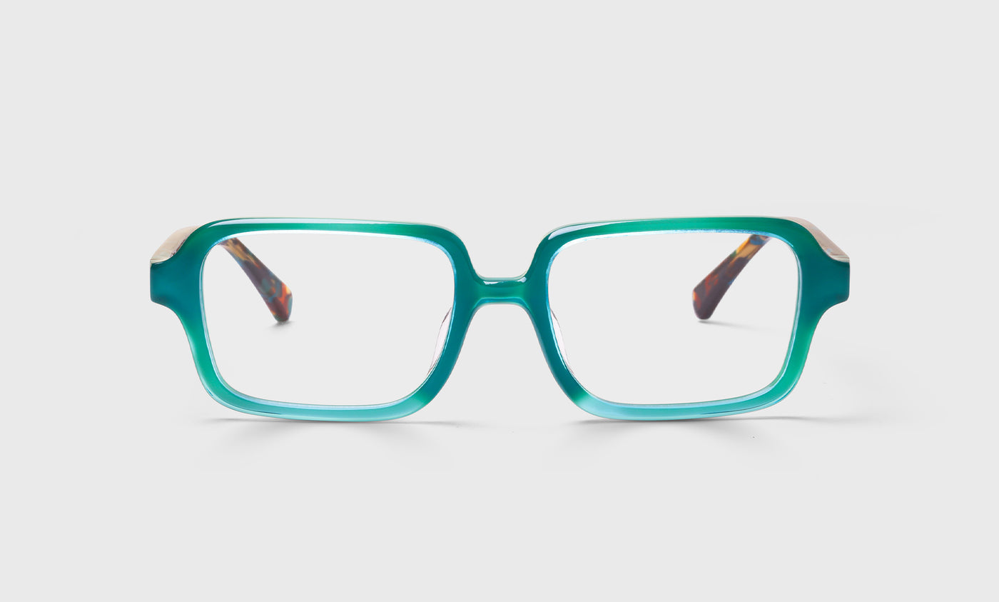 Over Zealous Color 59 - Aqua Front with Aqua Tortoise Temples