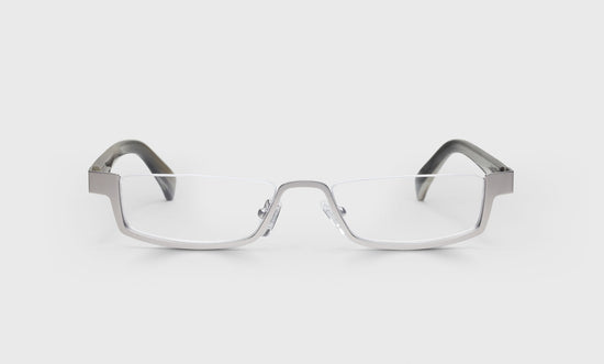 H1 - Matte Silver Front with Horn Temples