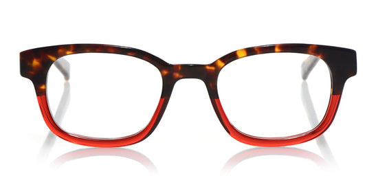 37 - Red demi front with tortoise temples